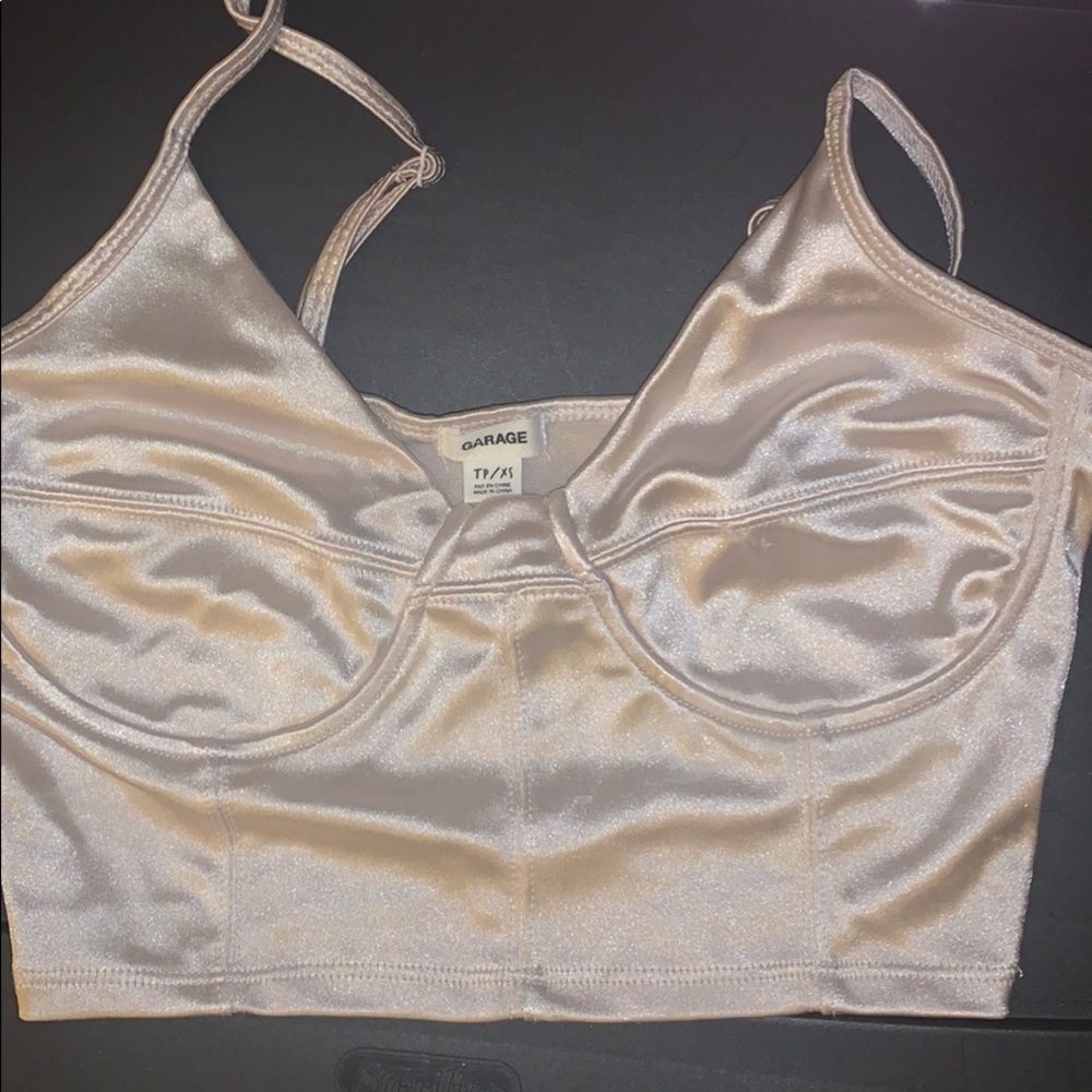 Silky satin cropped top
